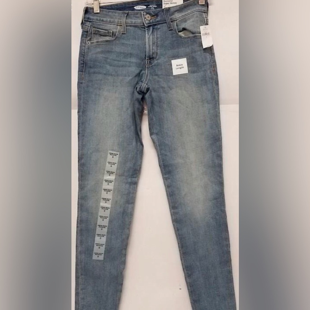 NWT Women’s Old Navy Rockstar Super Skinny Mid-Rise Blue Jeans Size 0